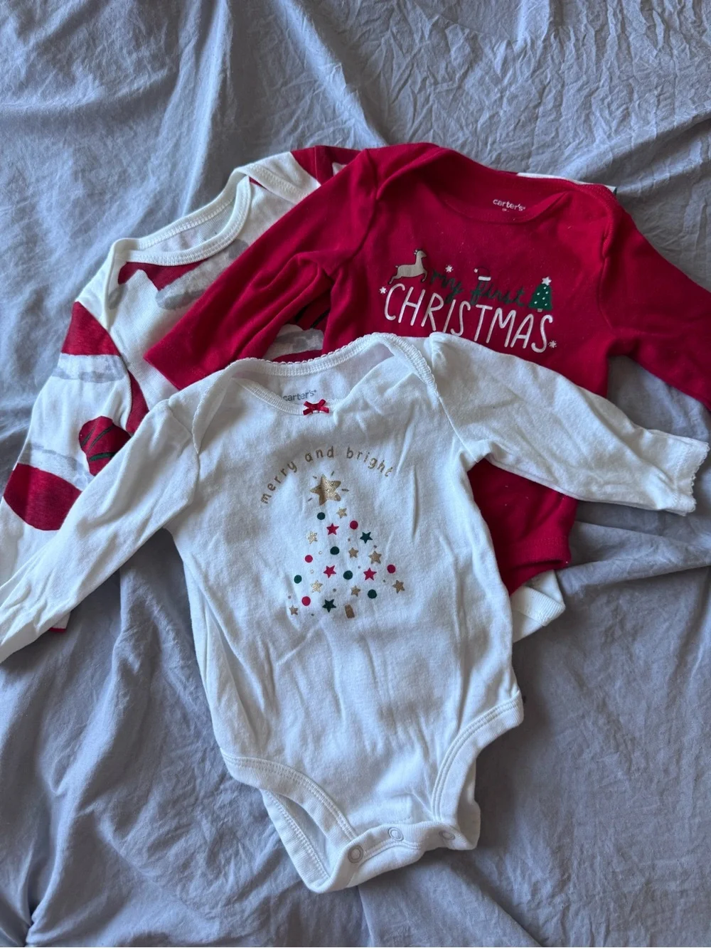 Carter’s Christmas Baby Bodysuit Trio